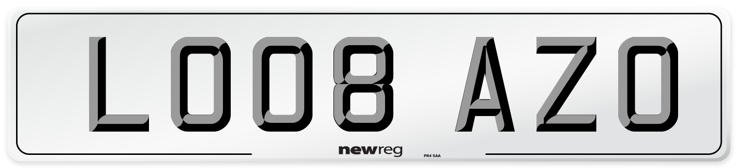LO08 AZO Number Plate from New Reg